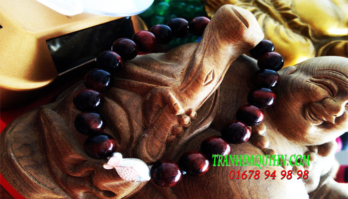 vòng tay đá mắt hổ đỏ mix cá bạc